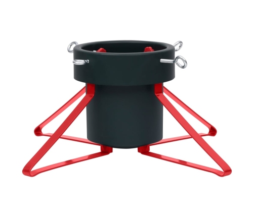 vidaXL Ziemassvētku egles statīvs, zaļš ar sarkanu, 46x46x19 cm