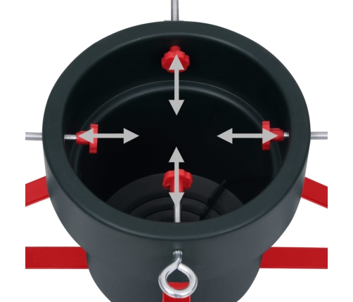 vidaXL Ziemassvētku egles statīvs, zaļš ar sarkanu, 46x46x19 cm