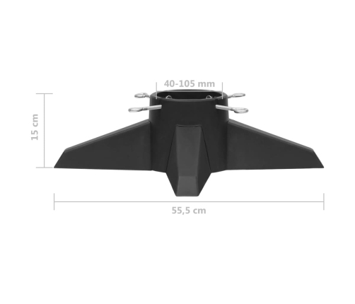 vidaXL Ziemassvētku egles statīvs, pelēks, 55,5x55,5x15 cm