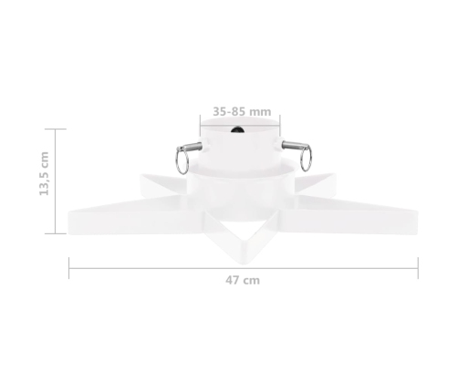 vidaXL Ziemassvētku egles statīvs, balts, 47x47x13,5 cm