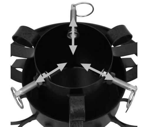 vidaXL Ziemassvētku egles statīvs, melns, 29x29x15,5 cm