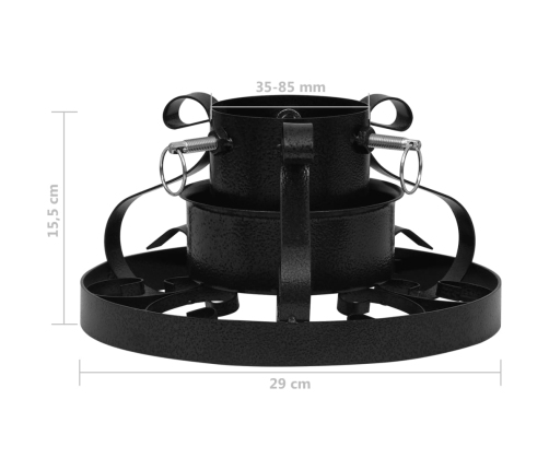 vidaXL Ziemassvētku egles statīvs, melns, 29x29x15,5 cm