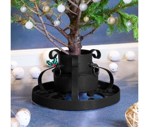 vidaXL Ziemassvētku egles statīvs, melns, 29x29x15,5 cm