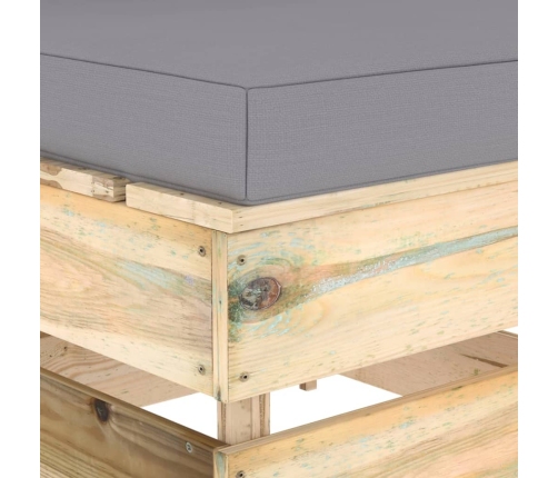 vidaXL vidējais moduļu dīvāns ar spilveniem, zaļi impregnēts koks