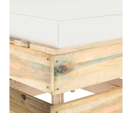 vidaXL vidējais moduļu dīvāns ar spilveniem, zaļi impregnēts koks