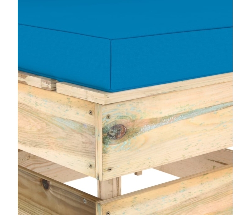 vidaXL vidējais moduļu dīvāns ar spilveniem, zaļi impregnēts koks