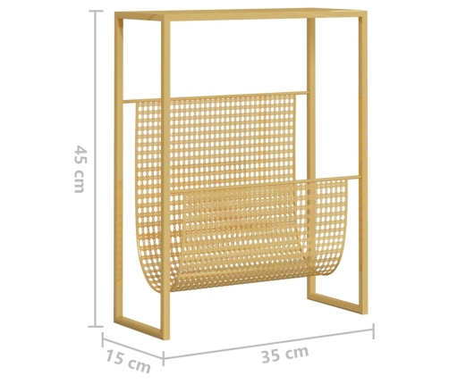 vidaXL žurnālu turētājs, zelta krāsa, 35x15x45 cm, tērauds