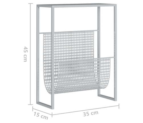 vidaXL žurnālu turētājs, sudraba krāsa, 35x15x45 cm, tērauds