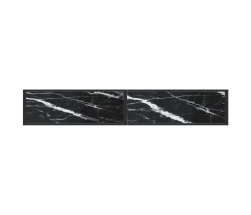 vidaXL konsoles galdiņš, marmora raksts, 200x35x75,5 cm, rūdīts stikls