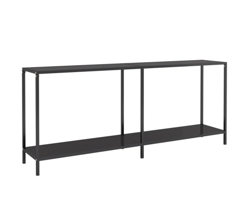 vidaXL konsoles galdiņš, 180x35x75,5 cm, rūdīts stikls, melns
