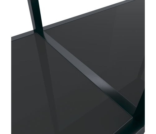 vidaXL konsoles galdiņš, 180x35x75,5 cm, rūdīts stikls, melns