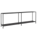 vidaXL konsoles galds, 220x35x75,5 cm, rūdīts stikls, melns