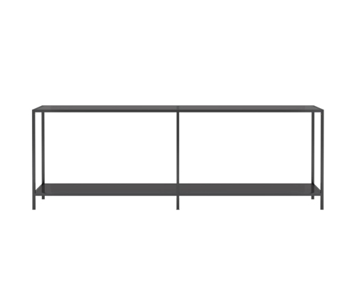 vidaXL konsoles galds, 220x35x75,5 cm, rūdīts stikls, melns