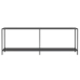 vidaXL konsoles galds, 220x35x75,5 cm, rūdīts stikls, melns