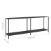 vidaXL konsoles galds, 220x35x75,5 cm, rūdīts stikls, melns