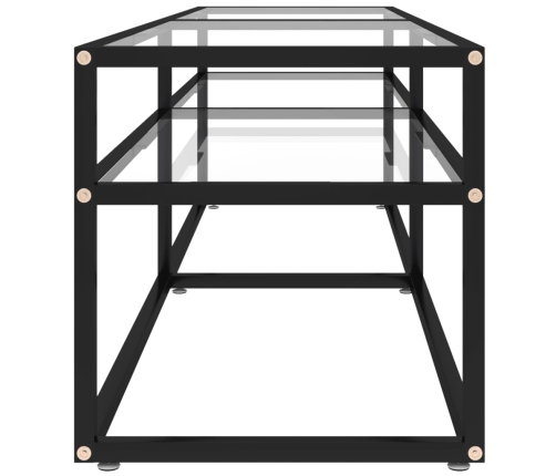 vidaXL TV plaukts, 160x40x40,5 cm, caurspīdīgs rūdīts stikls