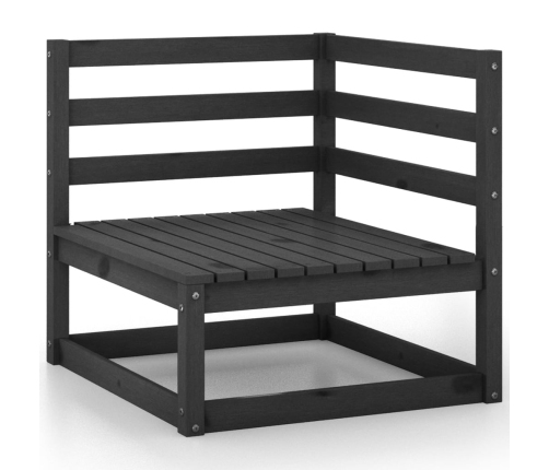 vidaXL 10-daļīgs dārza atpūtas mēbeļu komplekts, melns priedes koks