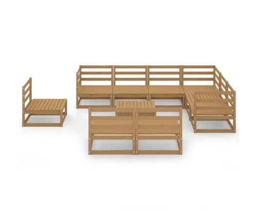 vidaXL 10-daļīgs dārza atpūtas mēbeļu komplekts, brūns priedes koks