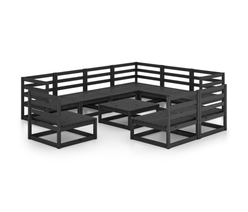 vidaXL 10-daļīgs dārza atpūtas mēbeļu komplekts, priedes masīvkoks