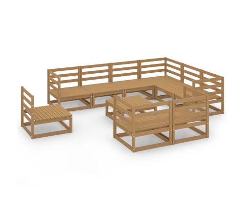 vidaXL 10-daļīgs dārza atpūtas mēbeļu komplekts, brūns priedes koks