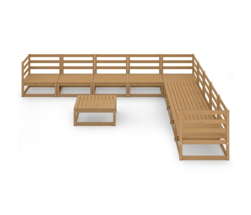 vidaXL 10-daļīgs dārza atpūtas mēbeļu komplekts, brūns priedes koks