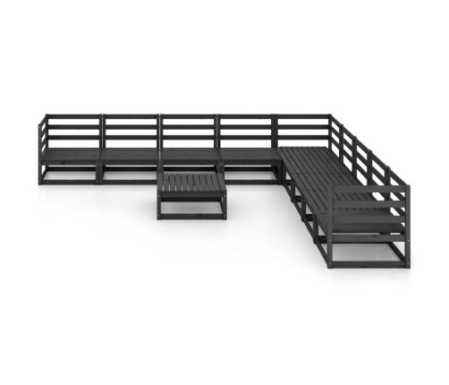 vidaXL 10-daļīgs dārza atpūtas mēbeļu komplekts, priedes masīvkoks