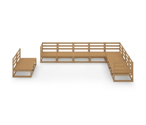 vidaXL 10-daļīgs dārza atpūtas mēbeļu komplekts, brūns priedes koks