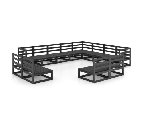 vidaXL 12-daļīgs dārza atpūtas mēbeļu komplekts, priedes masīvkoks