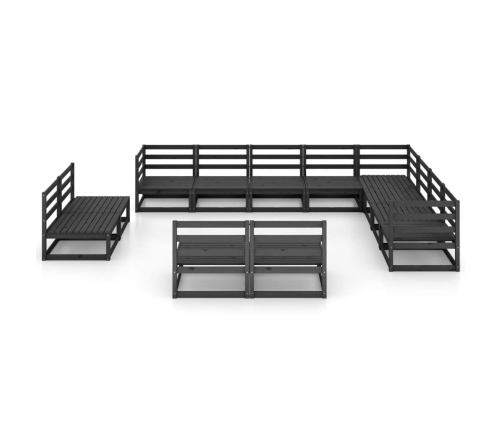 vidaXL 12-daļīgs dārza atpūtas mēbeļu komplekts, priedes masīvkoks