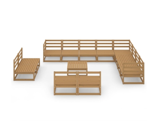 vidaXL 13-daļīgs dārza atpūtas mēbeļu komplekts, brūns priedes koks