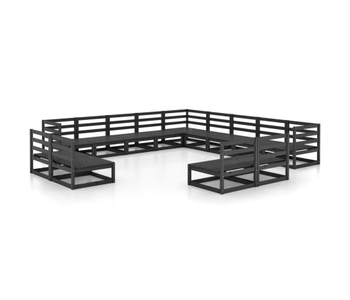 vidaXL 13-daļīgs dārza atpūtas mēbeļu komplekts, priedes masīvkoks