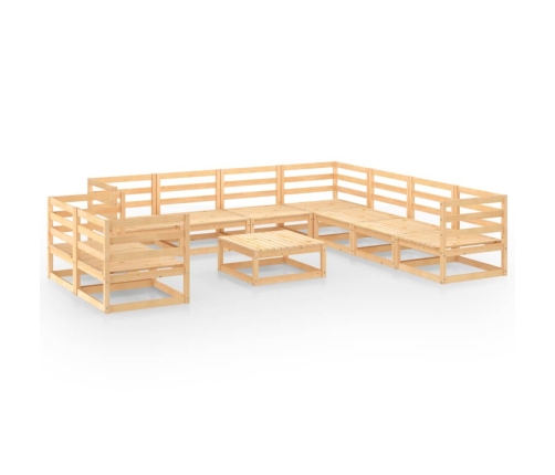 vidaXL 10-daļīgs dārza atpūtas mēbeļu komplekts, priedes masīvkoks