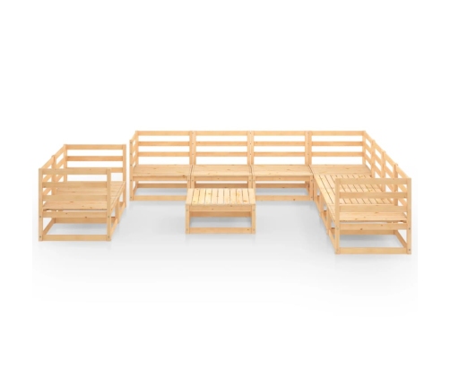 vidaXL 10-daļīgs dārza atpūtas mēbeļu komplekts, priedes masīvkoks