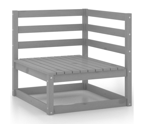 vidaXL 11-daļīgs dārza atpūtas mēbeļu komplekts, pelēks priedes koks