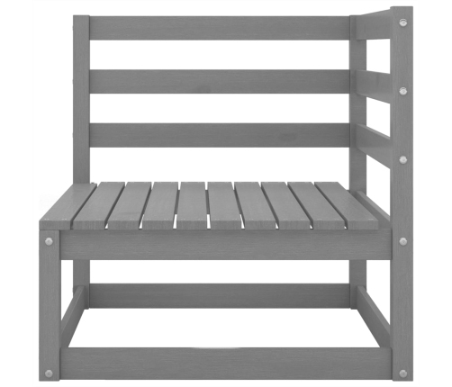 vidaXL 11-daļīgs dārza atpūtas mēbeļu komplekts, pelēks priedes koks