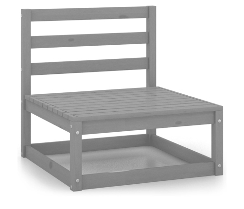 vidaXL 11-daļīgs dārza atpūtas mēbeļu komplekts, pelēks priedes koks