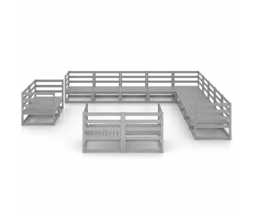 vidaXL 13-daļīgs dārza atpūtas mēbeļu komplekts, priedes masīvkoks