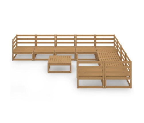 vidaXL 10-daļīgs dārza atpūtas mēbeļu komplekts, priedes masīvkoks