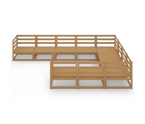 vidaXL 10-daļīgs dārza atpūtas mēbeļu komplekts, priedes masīvkoks