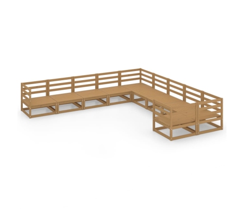 vidaXL 10-daļīgs dārza atpūtas mēbeļu komplekts, priedes masīvkoks