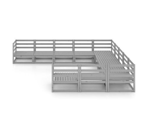 vidaXL 11-daļīgs dārza atpūtas mēbeļu komplekts, priedes koks