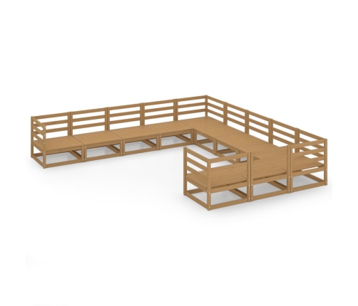 vidaXL 11-daļīgs dārza atpūtas mēbeļu komplekts, priedes masīvkoks