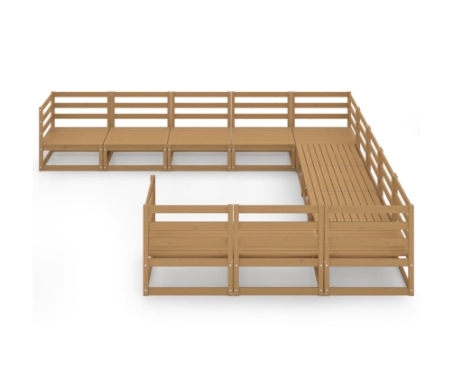 vidaXL 11-daļīgs dārza atpūtas mēbeļu komplekts, priedes masīvkoks