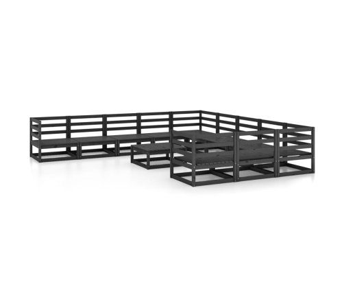 vidaXL 12-daļīgs dārza atpūtas mēbeļu komplekts, priedes masīvkoks