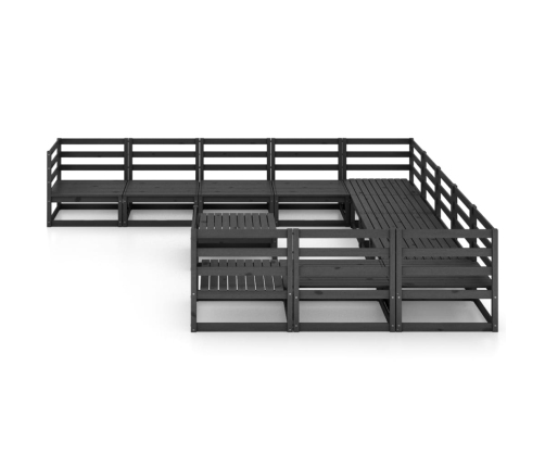 vidaXL 12-daļīgs dārza atpūtas mēbeļu komplekts, priedes masīvkoks