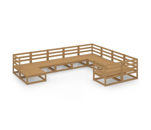 vidaXL 10-daļīgs dārza atpūtas mēbeļu komplekts, priedes masīvkoks