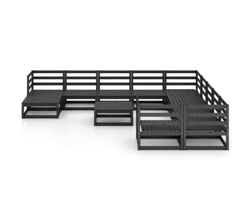 vidaXL 12-daļīgs dārza atpūtas mēbeļu komplekts, priedes masīvkoks