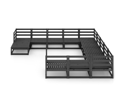 vidaXL 12-daļīgs dārza atpūtas mēbeļu komplekts, priedes masīvkoks