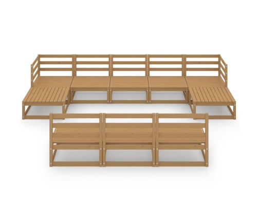 vidaXL 10-daļīgs dārza atpūtas mēbeļu komplekts, priedes masīvkoks