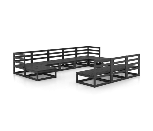 vidaXL 10-daļīgs dārza atpūtas mēbeļu komplekts, priedes masīvkoks